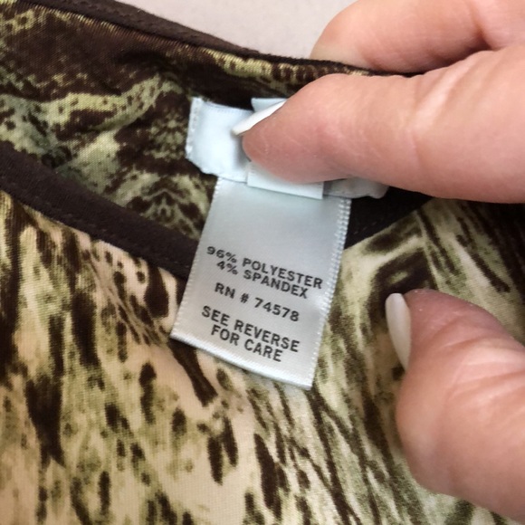 Cache Cami Reptile/Forest Green/Brown print with adjustable straps Size XS - Picture 3 of 7